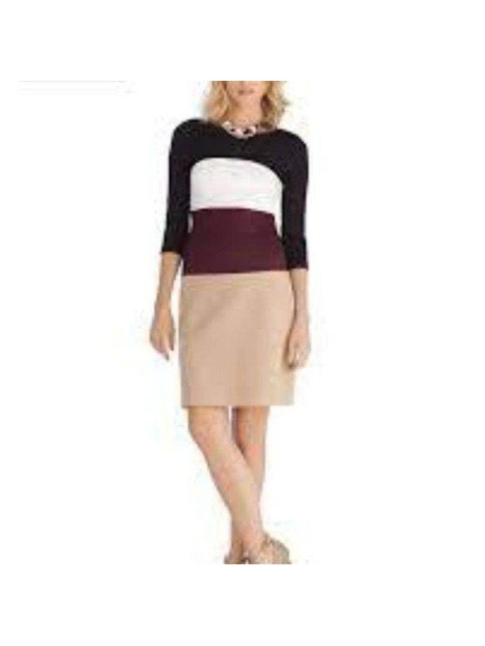 White House Black Market Colorblock Dress 6 Petite 6p